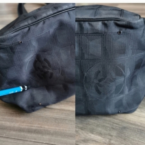 CHANEL NYLON Camellia vintage tote - Picture 10 of 12